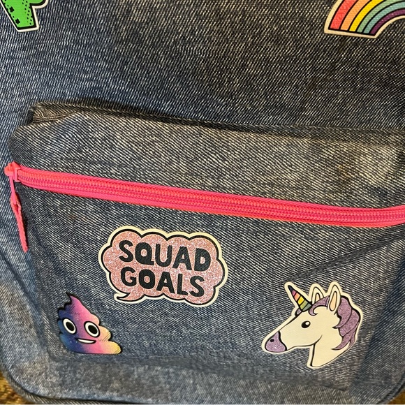 The Childrens Place Denim Patch Backpack Blue/Pink - Picture 5 of 9